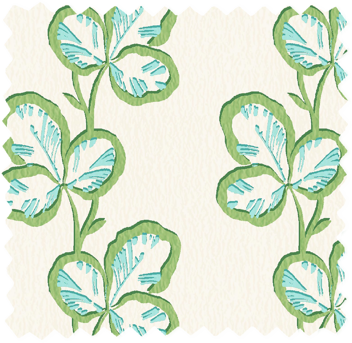 Paddy Olive Aqua Linen Fabric