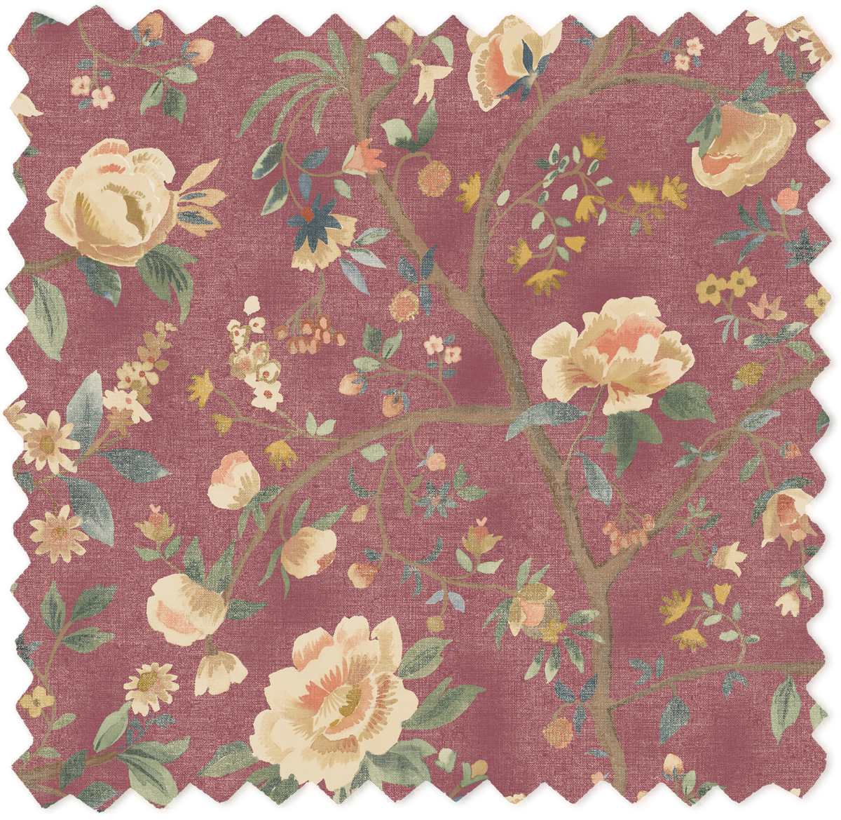 Peonia Ruby Linen Fabric