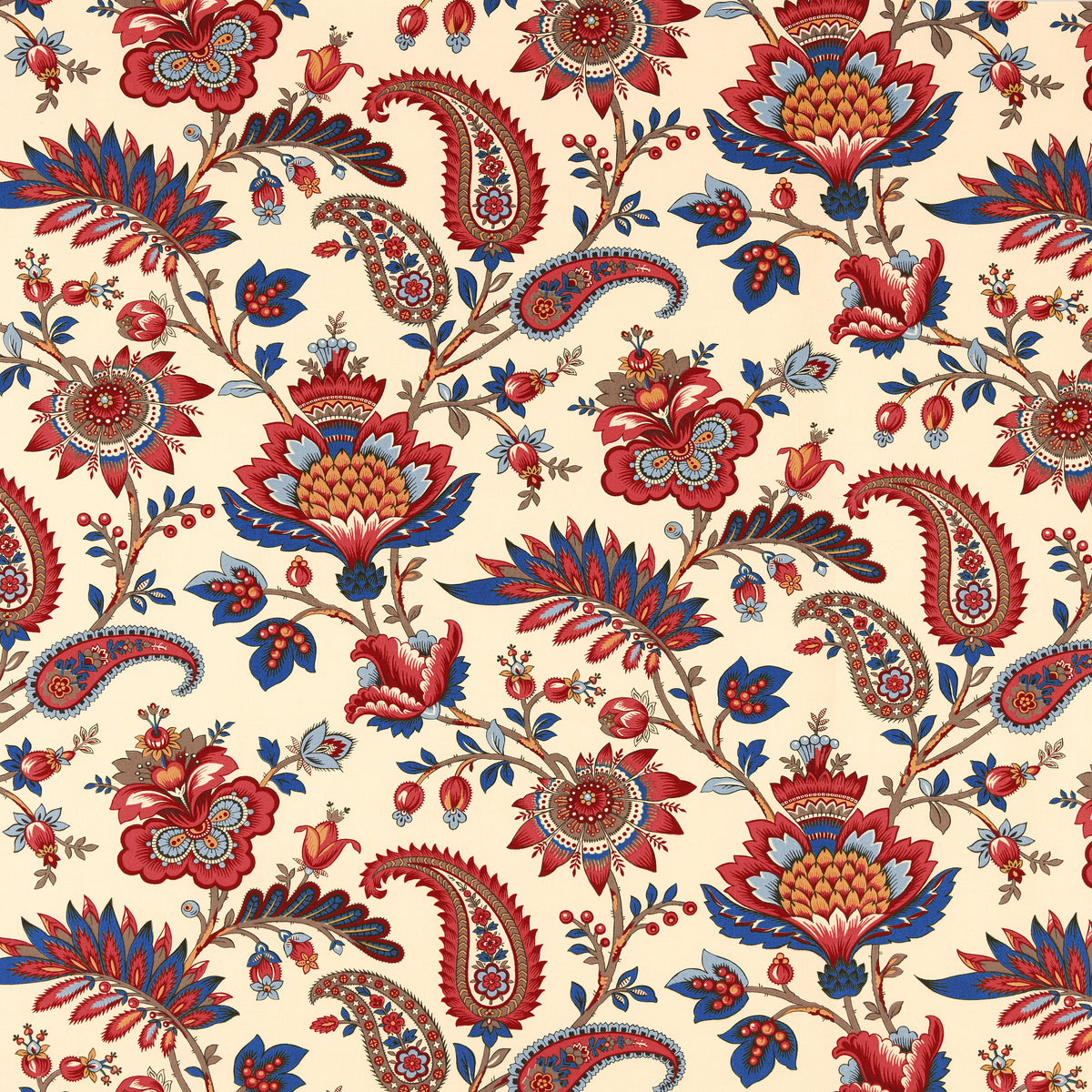 Zénaïde Fabric by Décors Barbares in Red & Blue