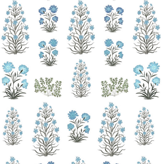 Mughal Meadow Fabric by Botanica Trading in Blue