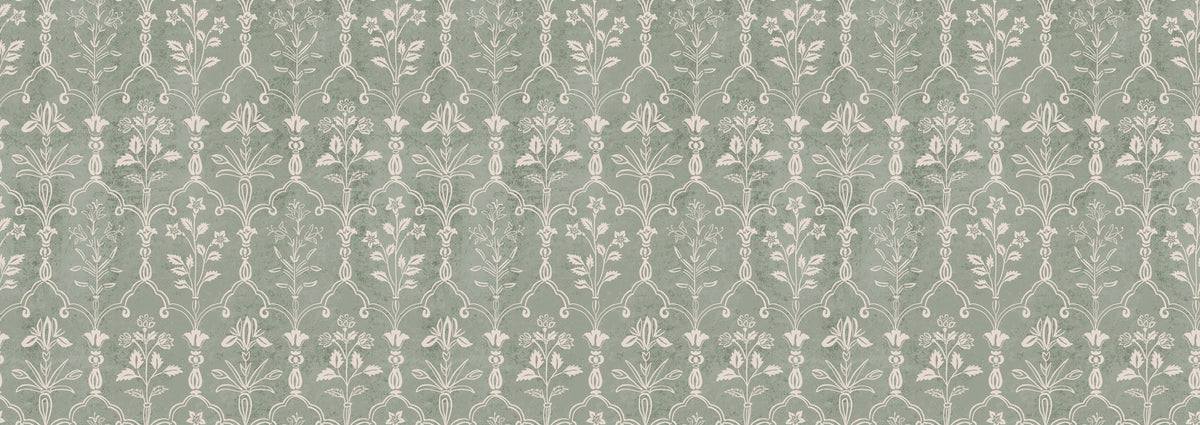 Agra Wallpaper by Botanica Trading in Eau de Nil