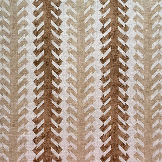 Ikat Hook Stripe Fabric by Botanica Trading in Ochre