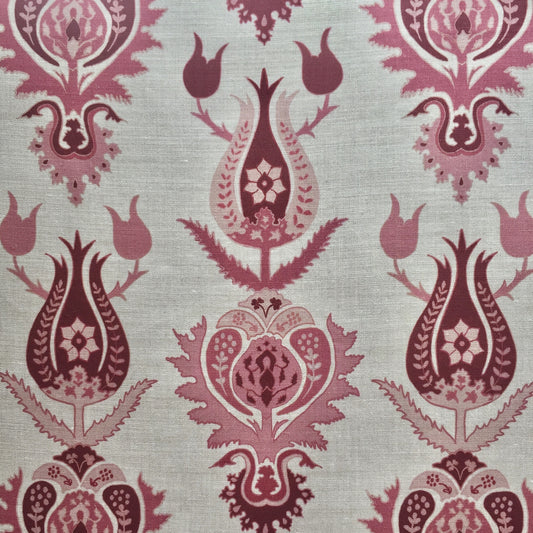 Suzani Fabric by Botanica Trading in Strawberry