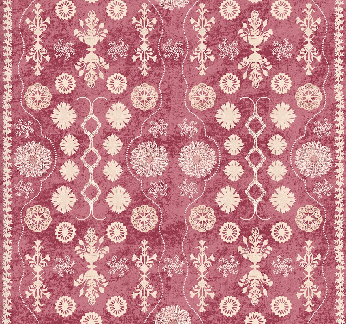 Fleuron Wallpaper by Botanica Trading in Rose