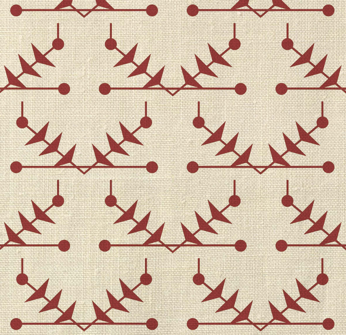 Atomic Trellis Fabric by Ottoline in Burgundy