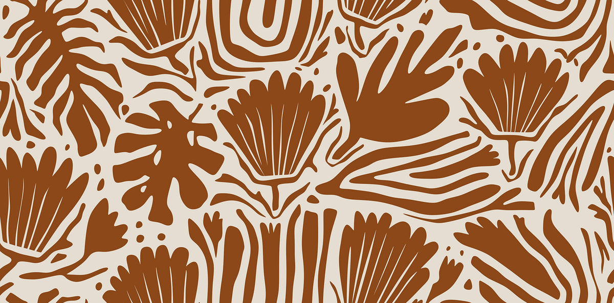 Abstract Blossoms Terracotta mural by Rebel Walls