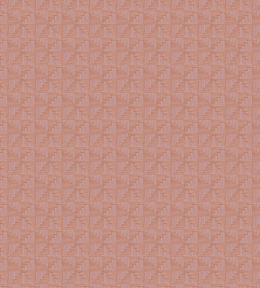 Abstract Check Wallpaper by Eijffinger Salmon