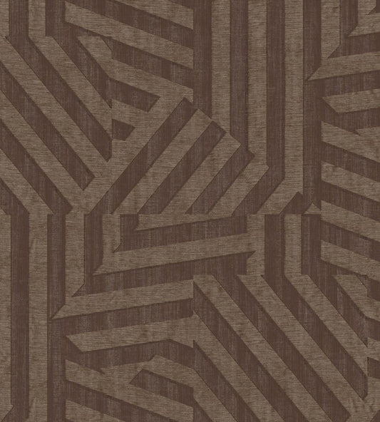 Abstract Stripe Wallpaper by Eijffinger Chocolate