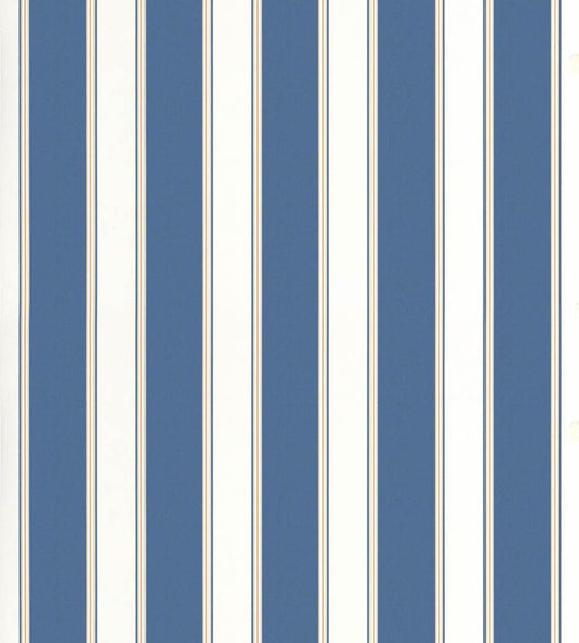 Accordion Stripe Wallpaper by Scalamandre Indigo