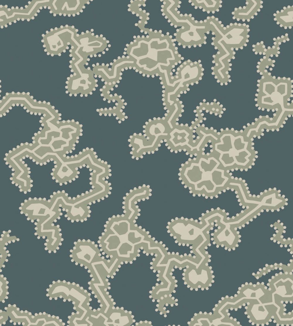 Adelaide Wallpaper by Farrow & Ball Inchyra Blue / Lichen