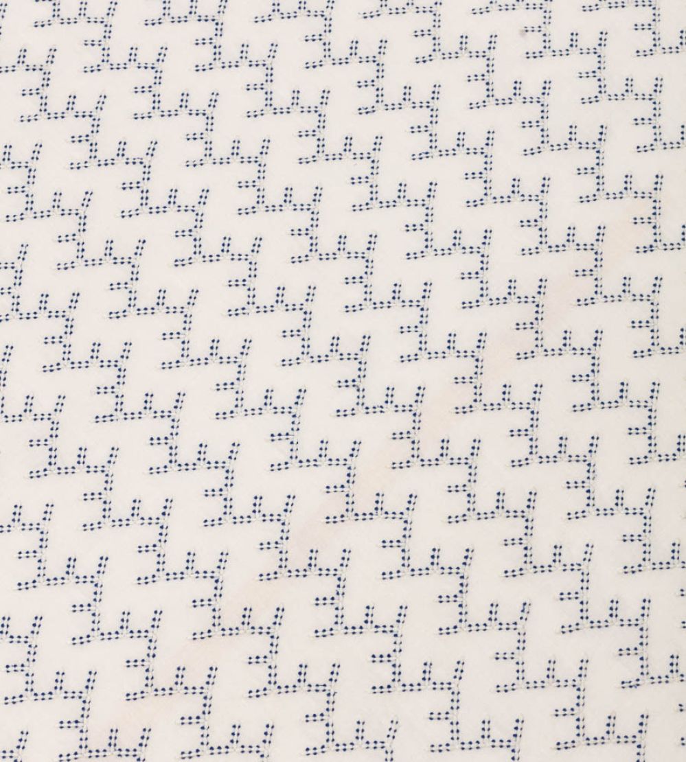 Aerial Fabric by Vanderhurd Blue/White on Cream