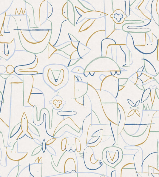 Animalia Wallpaper by Coordonne Indigo