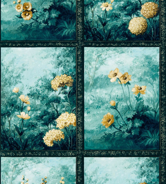 Artus Wallpaper by Clarke & Clarke Denim/Ochre