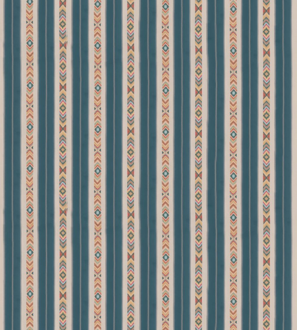 Ashlar Stripe Fabric by GP & J Baker Blue