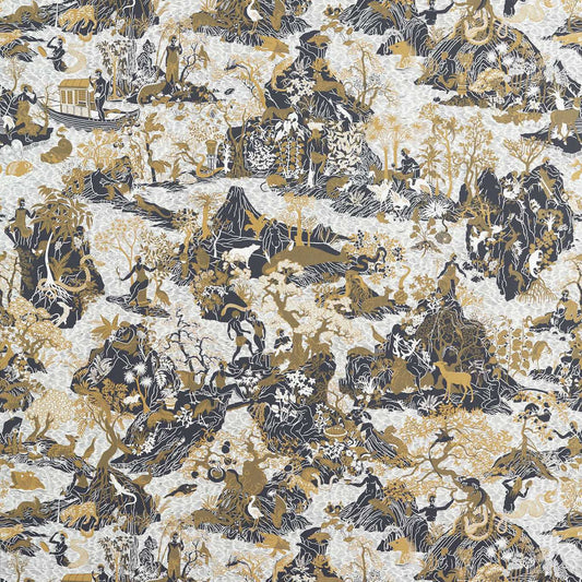 Avalonis Vine Black/Gold mural by Zoffany