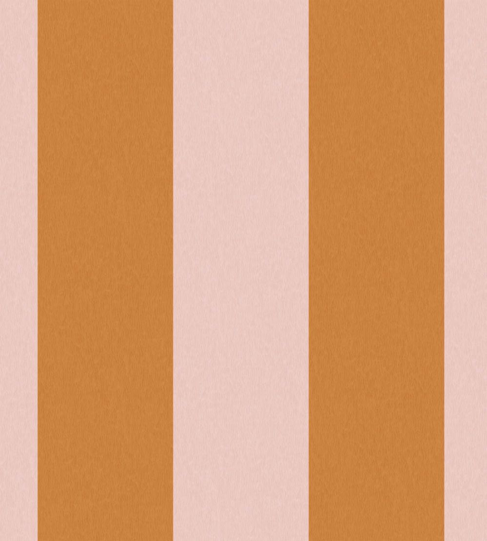 Awning Stripe Wallpaper by Woodchip & Magnolia Pink Cloud/Gorse