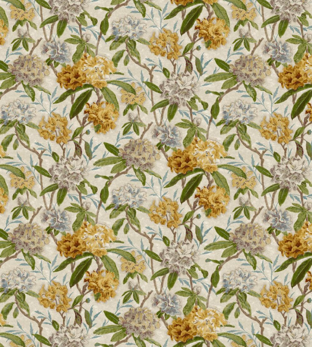 Azalea Path Fabric by Zoffany Primrose/Evergreen