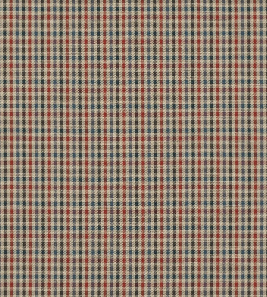 Babington Check Fabric by Mulberry Home Red/Blue