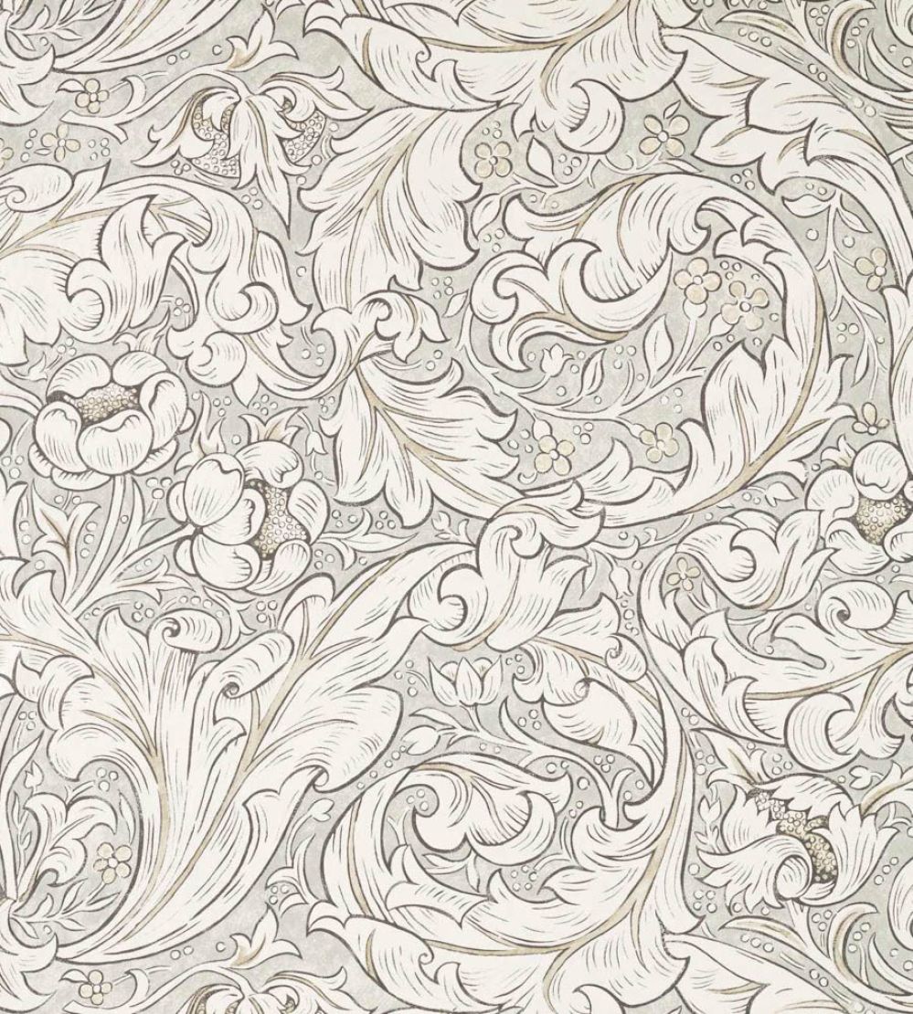 Bachelors Button Wide Width Fabric by Morris & Co Light Grey/Linen