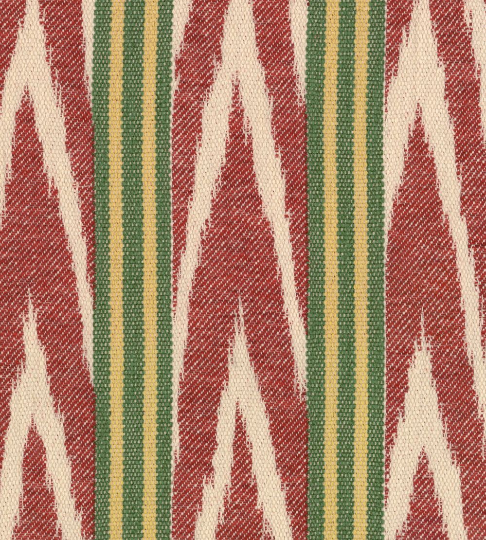 Bakhmal Ikat Fabric by MINDTHEGAP Red Green