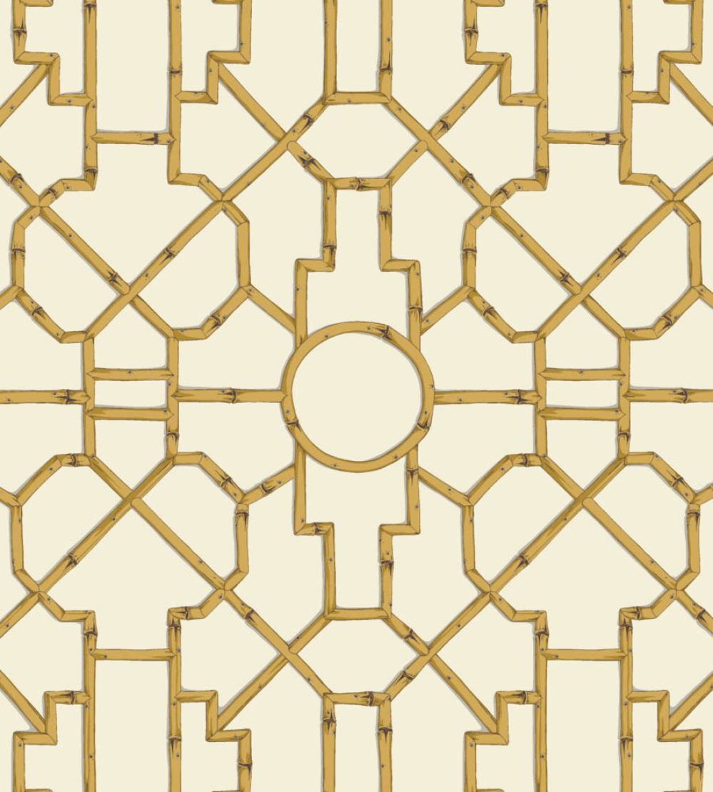 Baldwin Bamboo Wallpaper by Scalamandre Rattan & Brown On Off-White