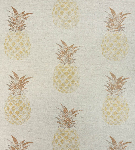 Pineapples Fabric by Barneby Gates Gold On Natural