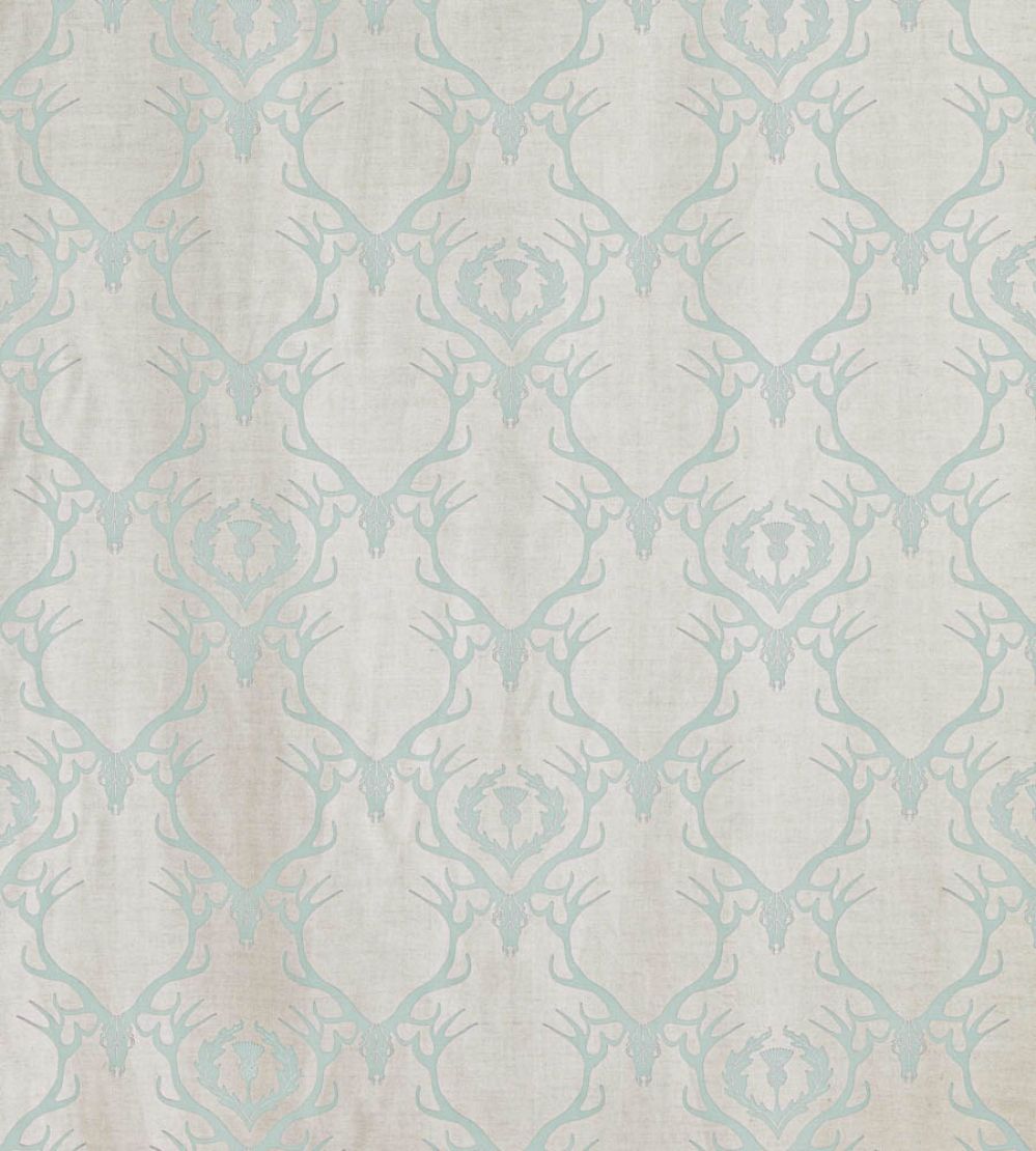Deer Damask Fabric by Barneby Gates Duck Egg