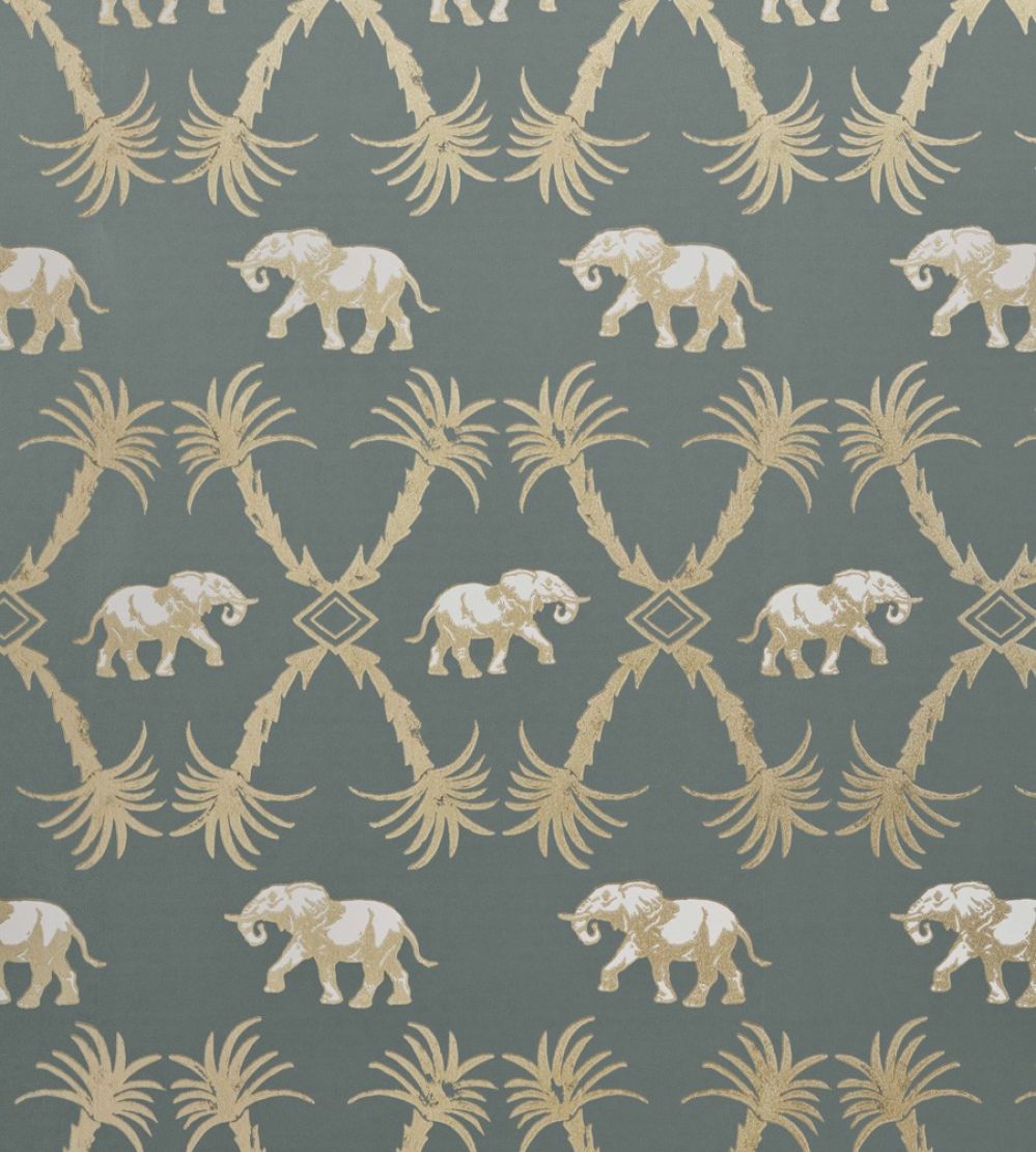 Elephant Palm Wallpaper by Barneby Gates Gunmetal/Gold