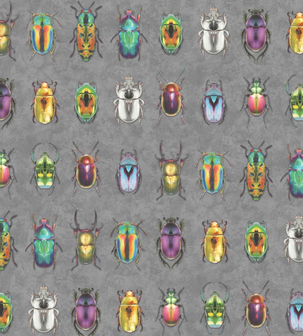 Beetle Jewels Wallpaper by Woodchip & Magnolia Multi Charcoal