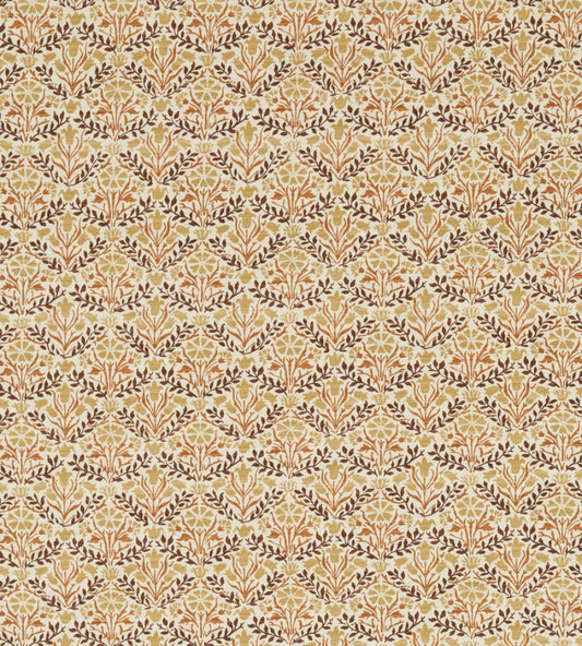 Bellflowers Fabric by Morris & Co Chocolate/Tan