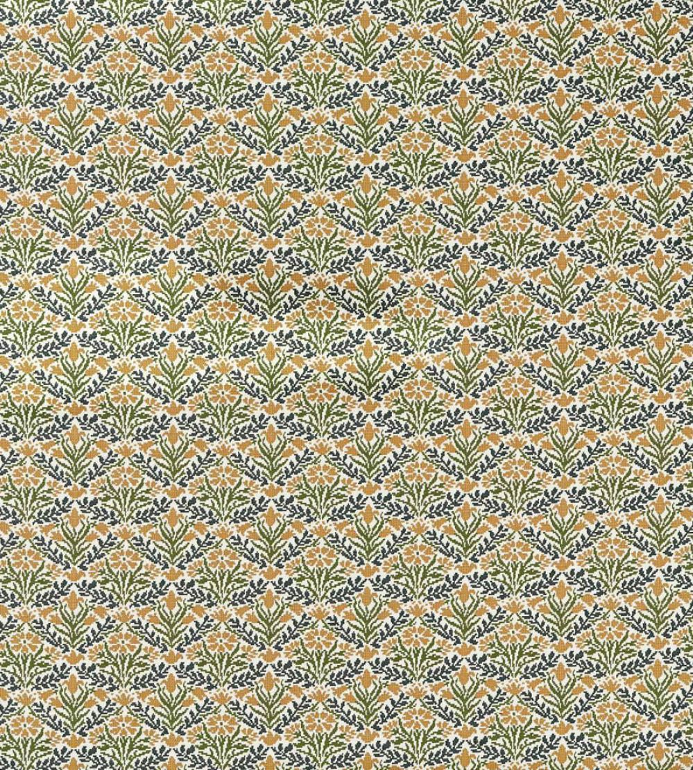 Bellflowers Weave Outdoor Fabric by Morris & Co Moss/Wheat