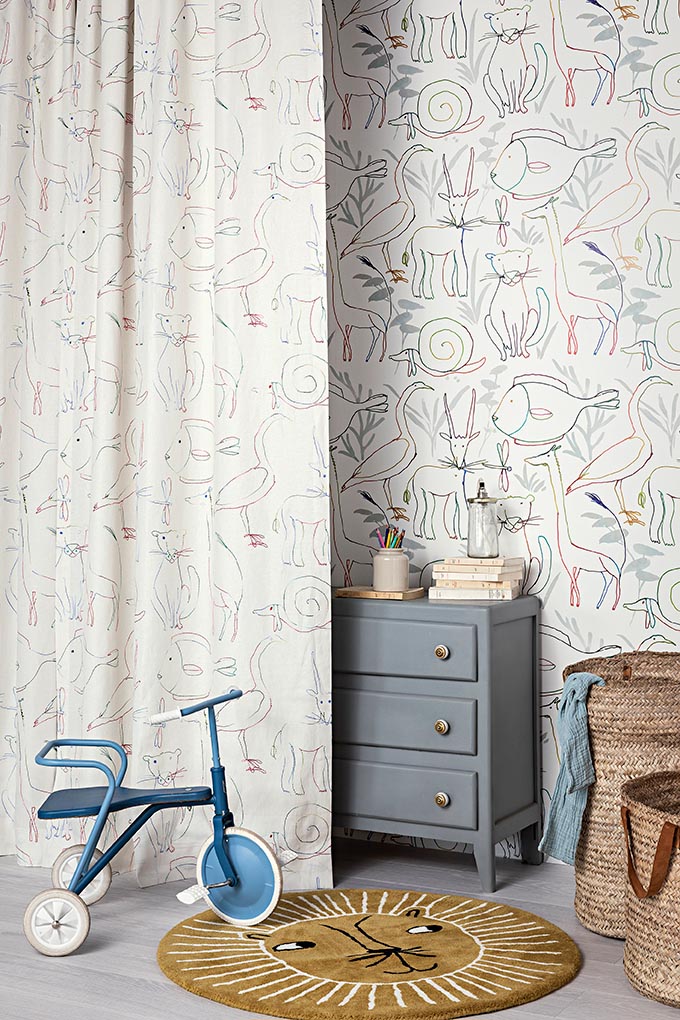 Bestiaire Enchante Fabric by Pierre Frey shown in a room setting (view 2)