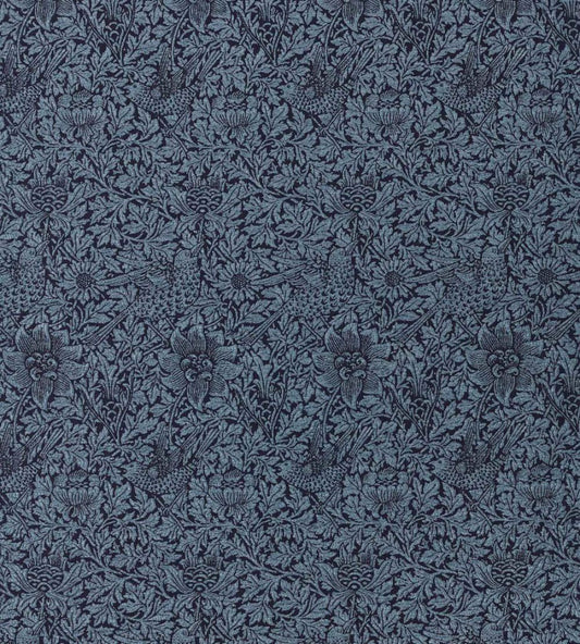 Bird & Anemone Weave Outdoor Fabric by Morris & Co Indigo