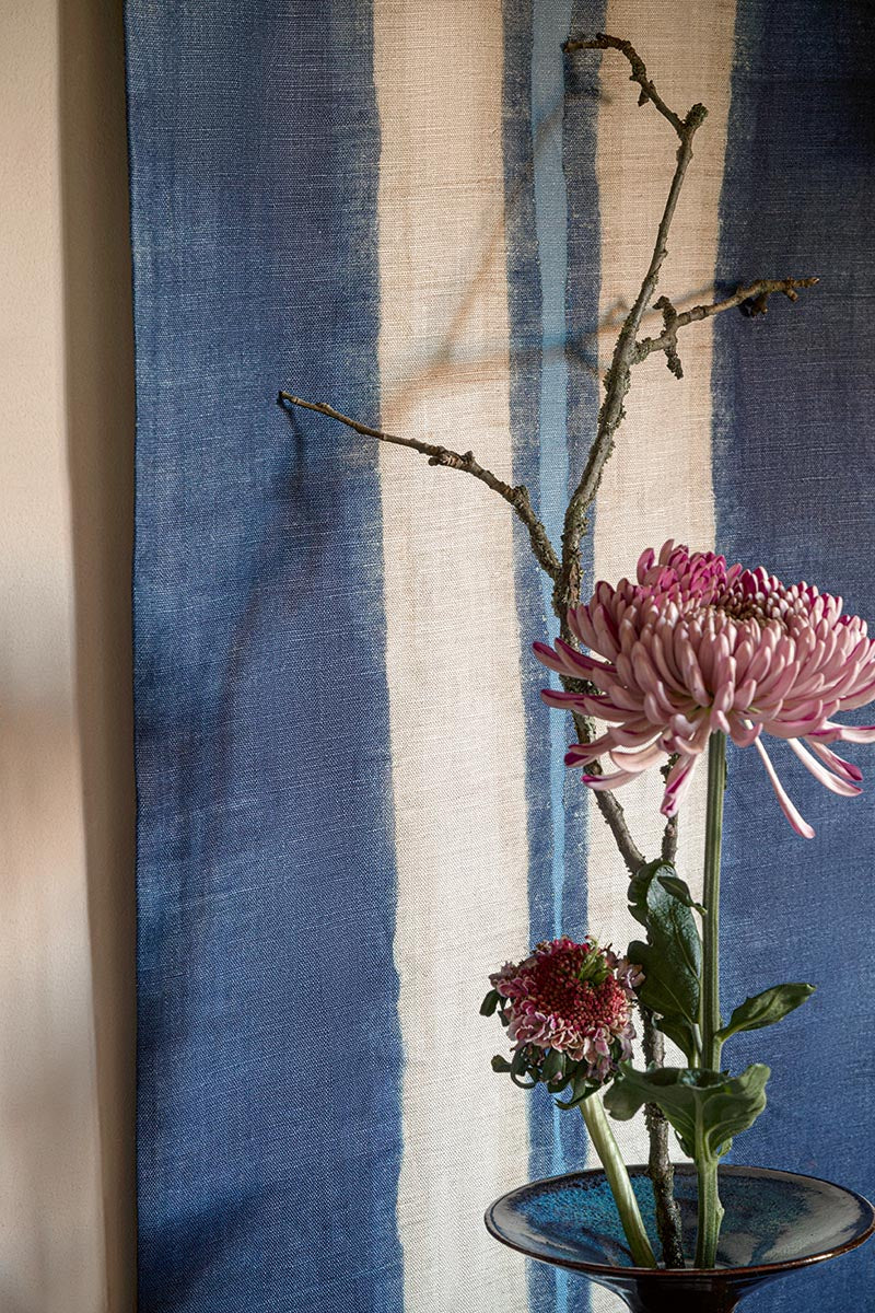Blue Line Fabric by Pierre Frey shown in a room setting (view 2)