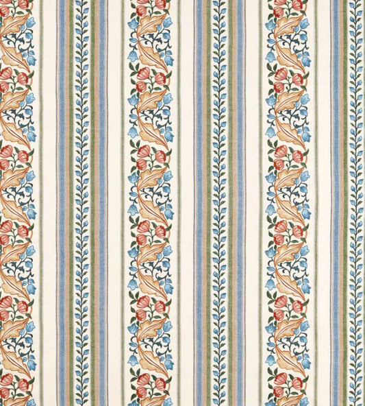 Bluebell & Peony Embroidery Fabric by Morris & Co Rose/Woad