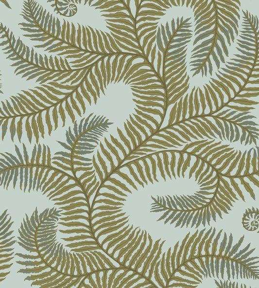 Bombe's Fernery Wallpaper by Josephine Munsey Olive and Celadon