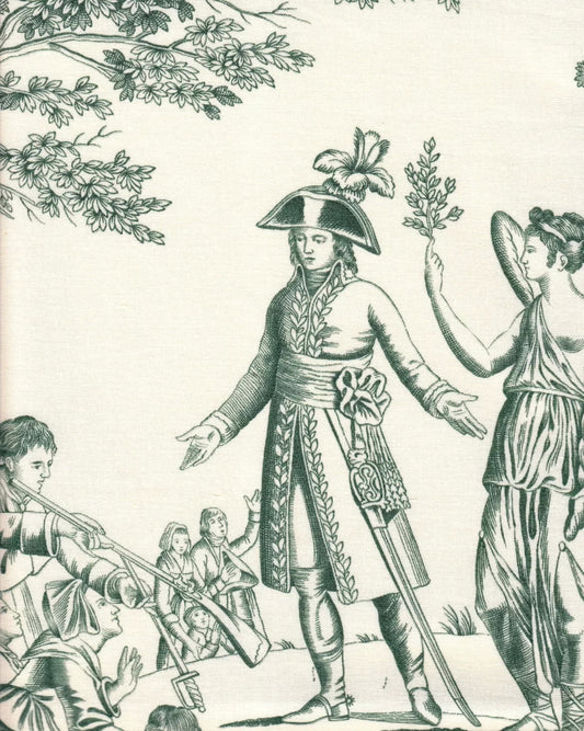 Bonaparte Toile Vert fabric by Charles Burger