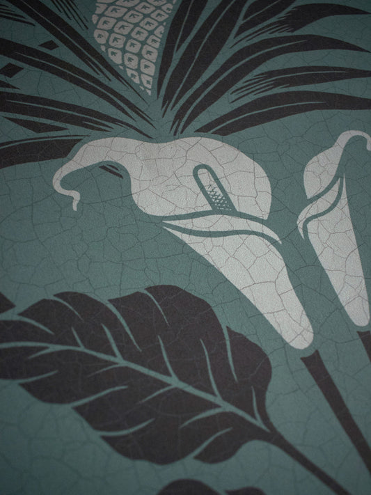 Botanize Wallpaper by Divine Savages in Fern Green, pattern swatch