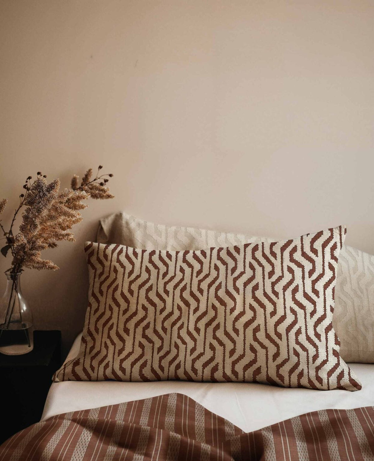 BOUCLE fabric by Coordonné in TIERRA, shown in a styled room