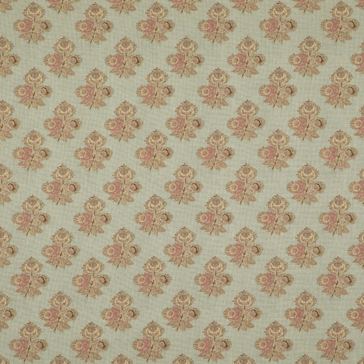 Poppy Paisley Fabric by G P & J Baker in Aqua