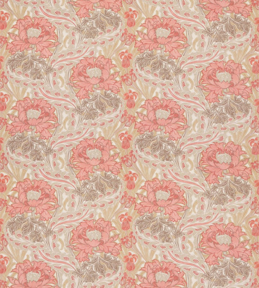 Brantwood Cotton Fabric by GP & J Baker Coral/Sand