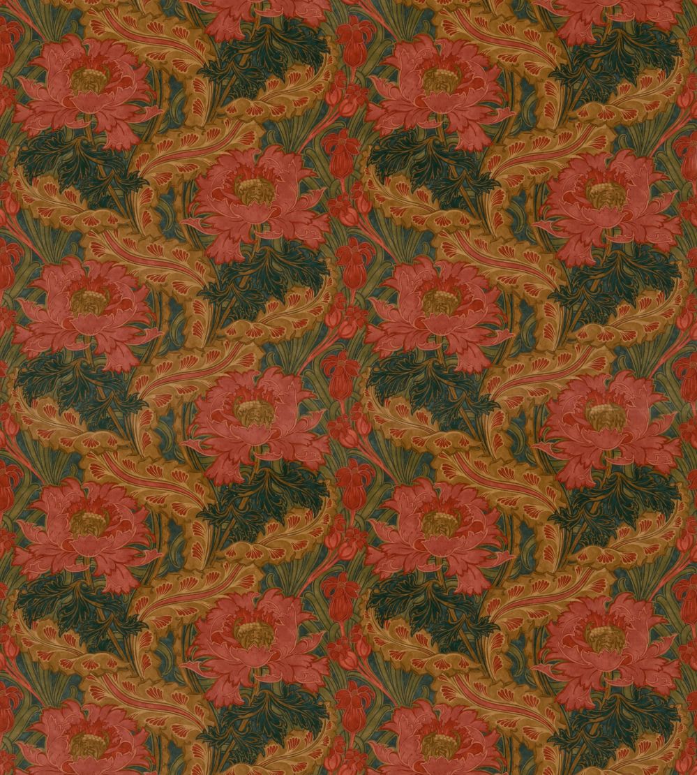 Brantwood Velvet Fabric by GP & J Baker Rose/Green