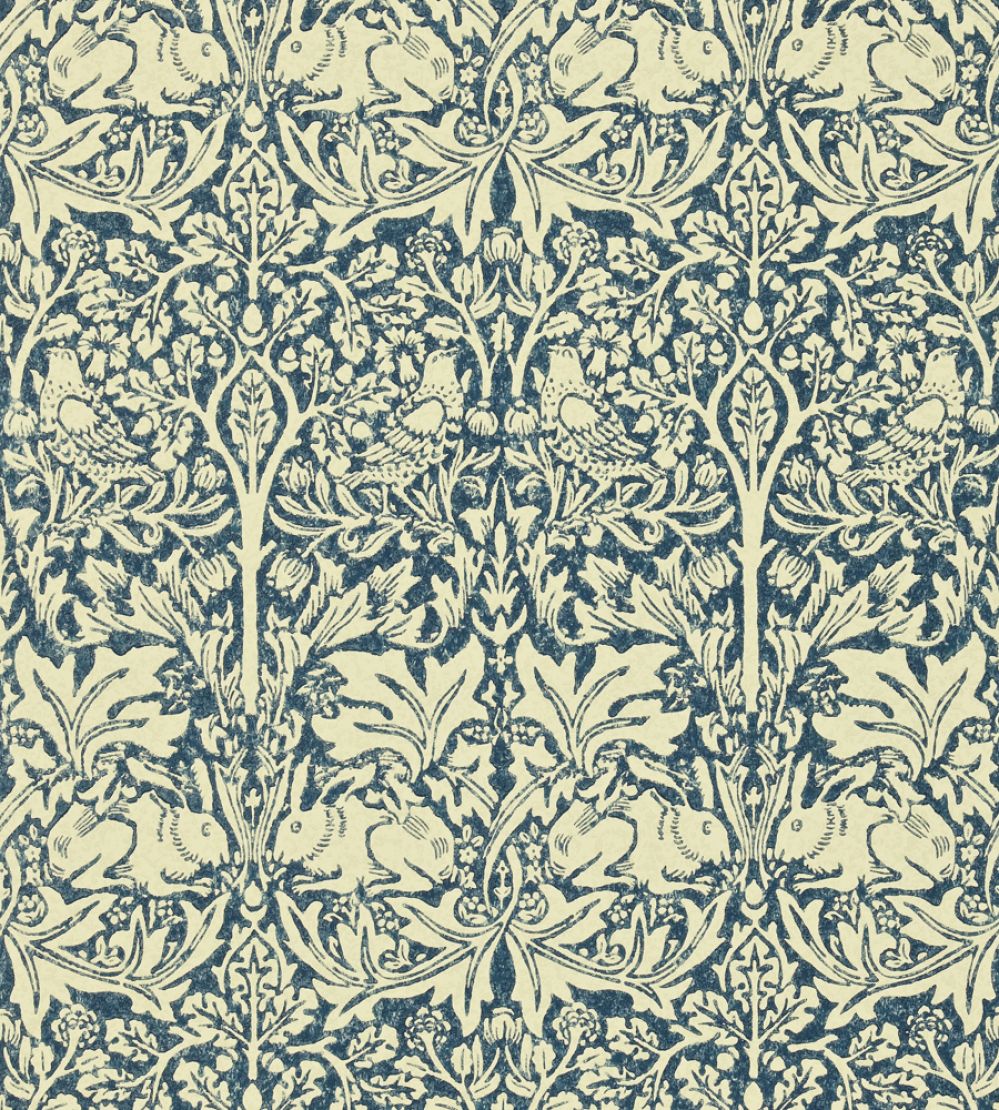 Brer Rabbit Wallpaper by Morris & Co Indigo/Vellum