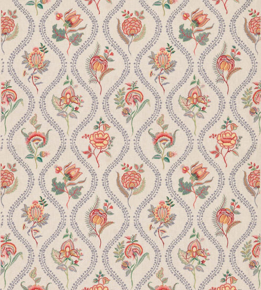 Burford Embroidery Fabric by GP & J Baker Blue/Red