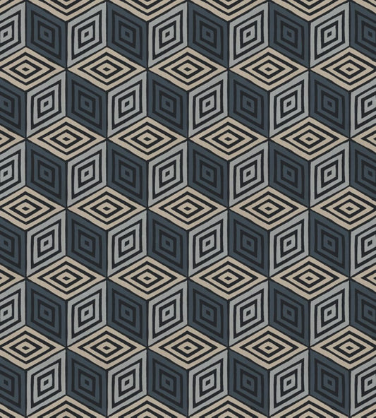 Chiara Mural by Sandberg Dark Blue