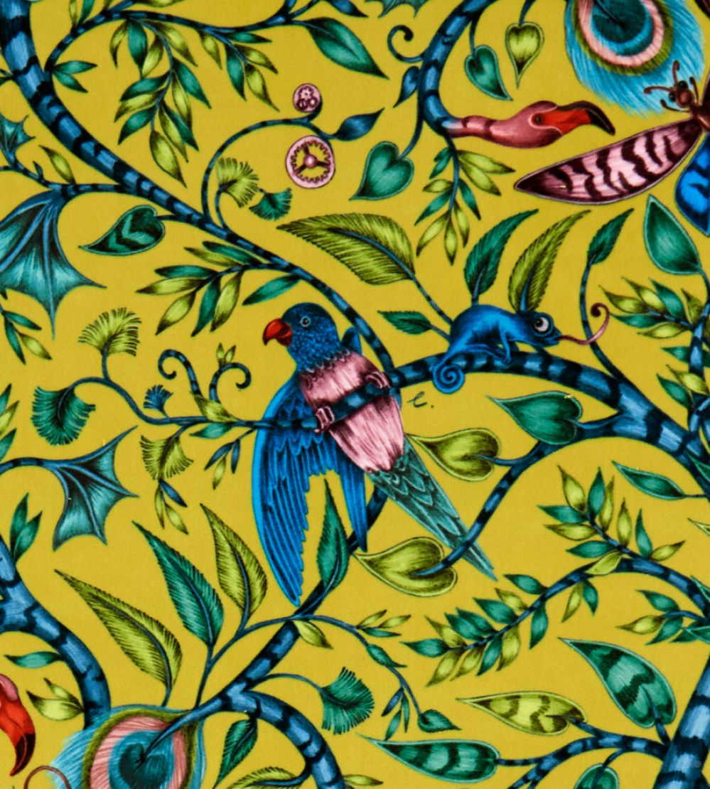 Emma J Shipley Rousseau Velvet Fabric by Clarke & Clarke Lime
