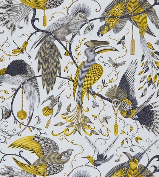Emma J Shipley Audubon Wallpaper by Clarke & Clarke Gold