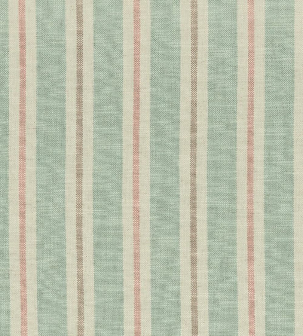 Sackville Stripe Fabric by Clarke & Clarke Mineral/Blush