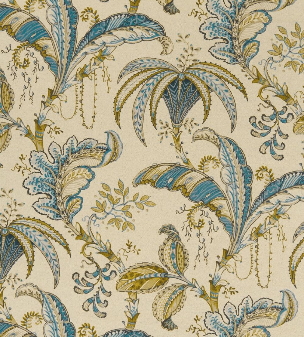 Ophelia Fabric by Clarke & Clarke Teal / Spice
