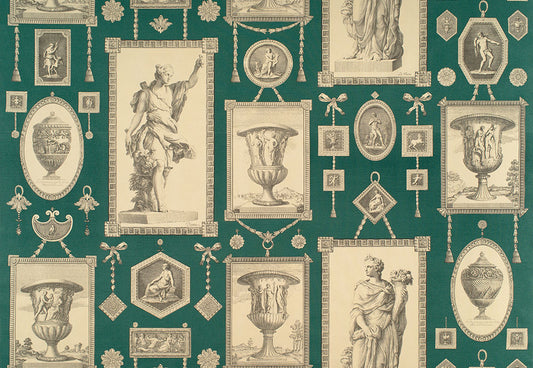 Classical Garden Fabric by Nile & York in Dark Green